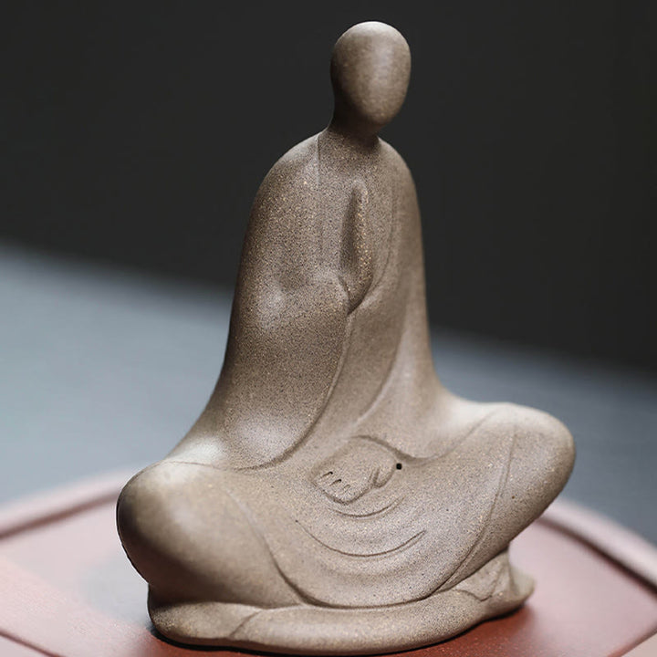 Statue de Buddha Stones en céramique sans forme, décoration d'intérieur zen, 5 x 2,5 x 5,3 cm - image 1