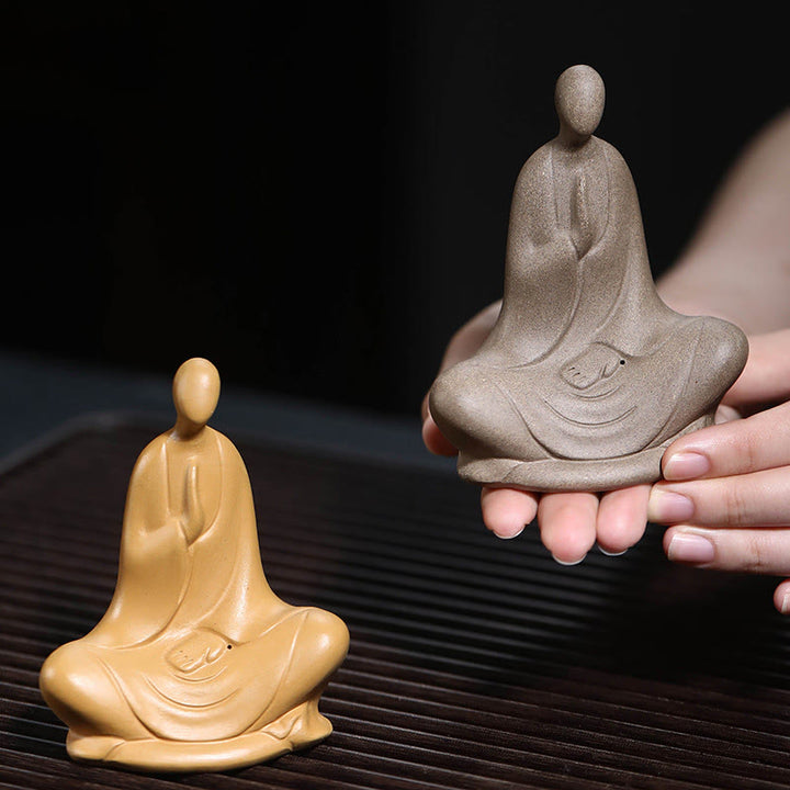 Statue de Buddha Stones en céramique sans forme, décoration d'intérieur zen, 5 x 2,5 x 5,3 cm - image 10