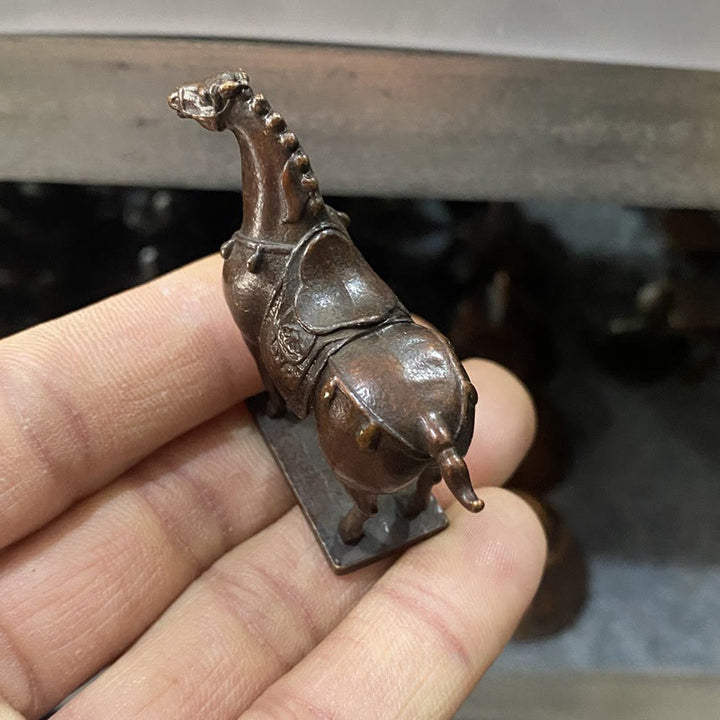 Buddha Stones anciennes, marron, année du Cheval, alliage, décoration intérieure, 5,8 x 4,7 cm - image 3