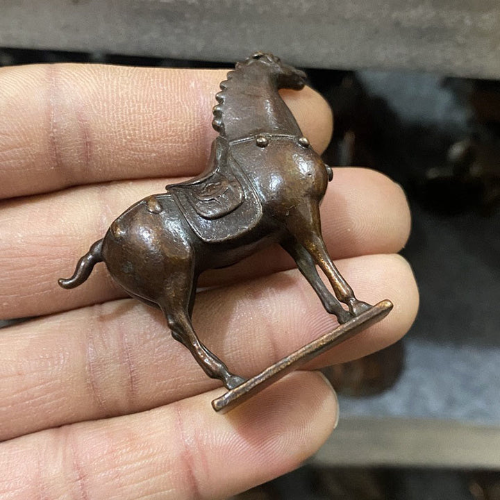 Buddha Stones anciennes, marron, année du Cheval, alliage, décoration intérieure, 5,8 x 4,7 cm - image 4