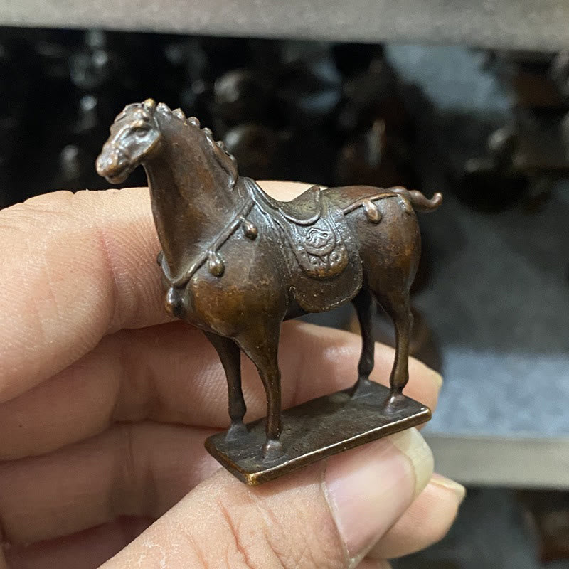 Buddha Stones anciennes, marron, année du Cheval, alliage, décoration intérieure, 5,8 x 4,7 cm - image 1