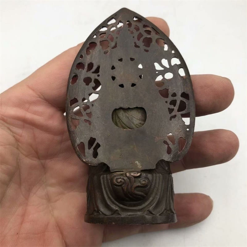 Statue de Buddha Stones Tathagata en alliage, décoration d'intérieur zen, 9 x 4,5 cm - image 3