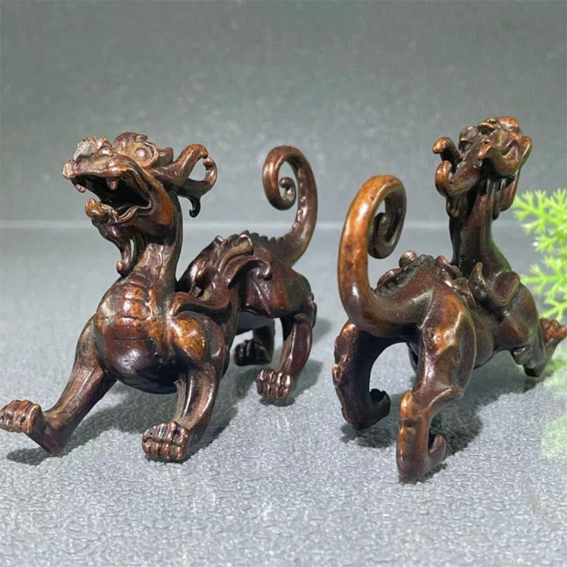 Buddha Stones Feng Shui Petite PiXiu en alliage, porte-bonheur et richesse, 9,2 x 2,4 x 5,2 cm - image 4