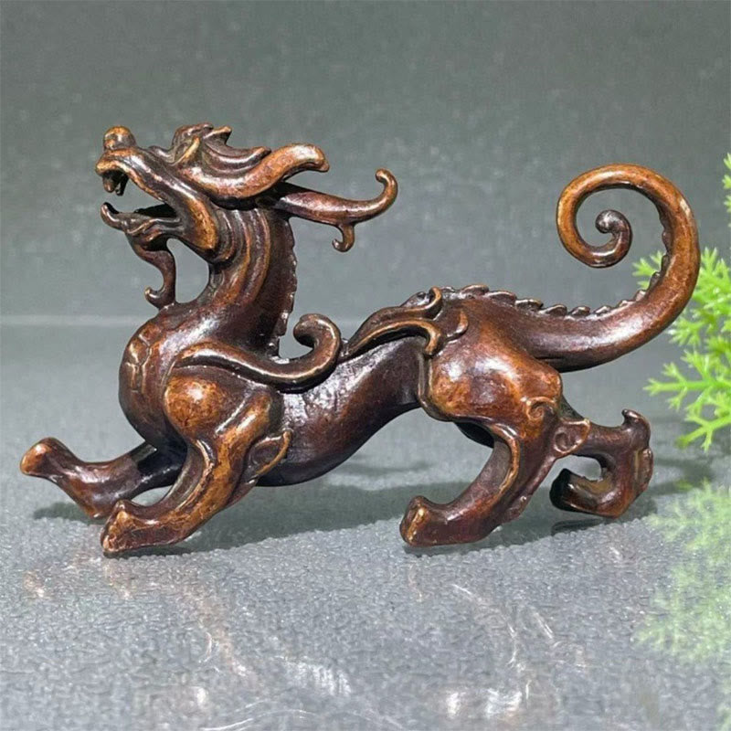 Buddha Stones Feng Shui Petite PiXiu en alliage, porte-bonheur et richesse, 9,2 x 2,4 x 5,2 cm - PiXiu 9,2*2,4*5,2 cm - image 0