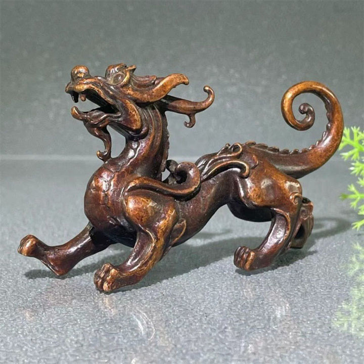 Buddha Stones Feng Shui Petite PiXiu en alliage, porte-bonheur et richesse, 9,2 x 2,4 x 5,2 cm - image 2