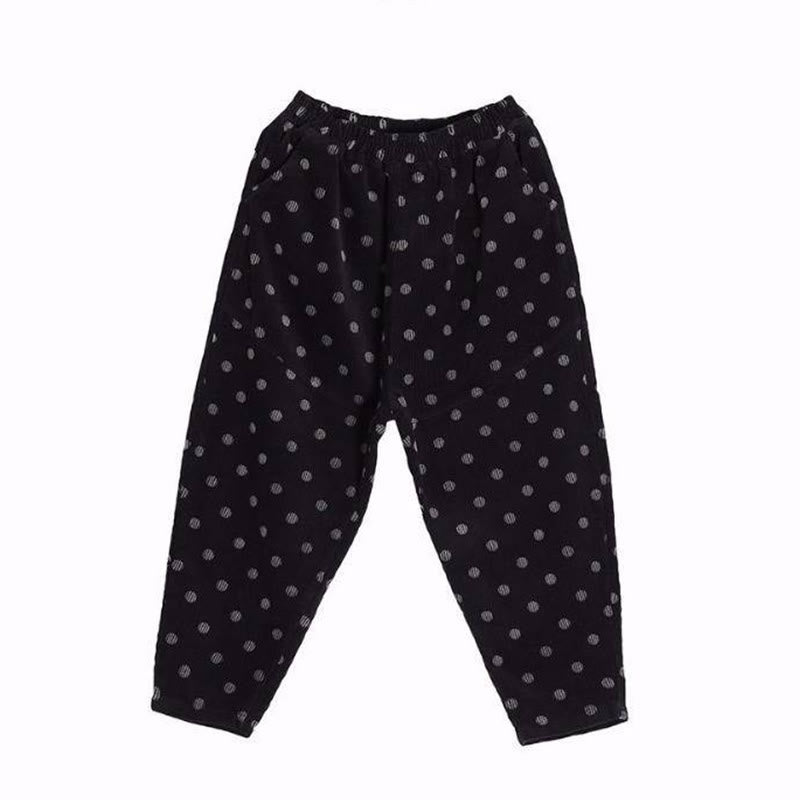Pantalon sarouel en velours côtelé à pois avec poches pour femme Buddha Stones - image 18