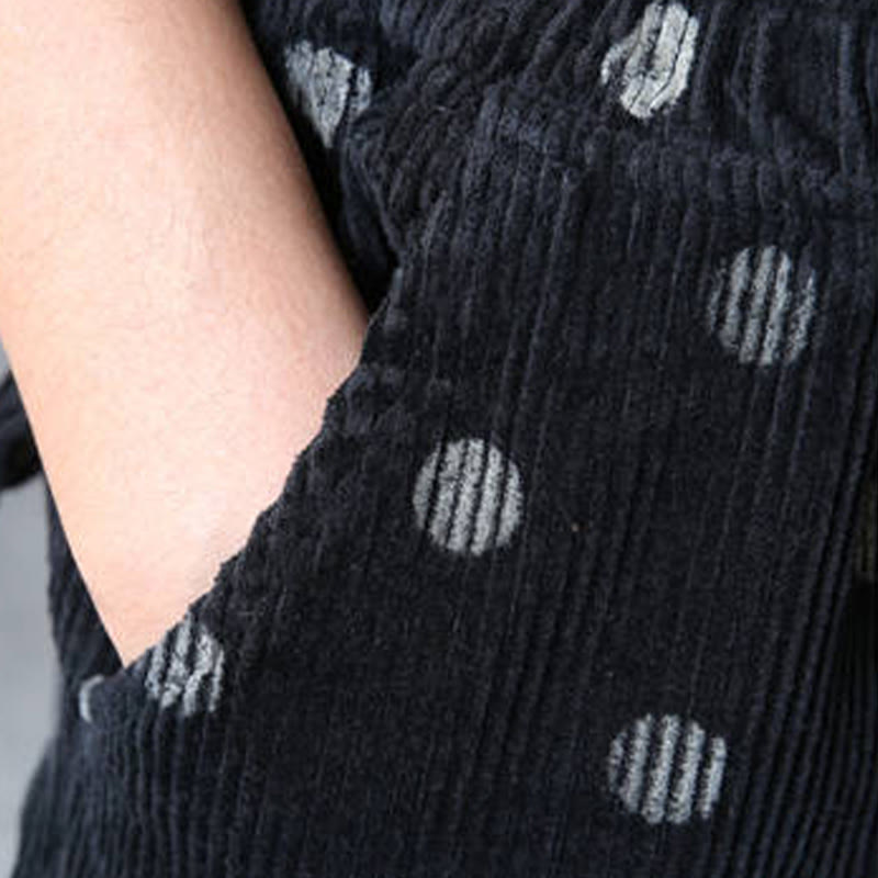 Pantalon sarouel en velours côtelé à pois avec poches pour femme Buddha Stones - image 14