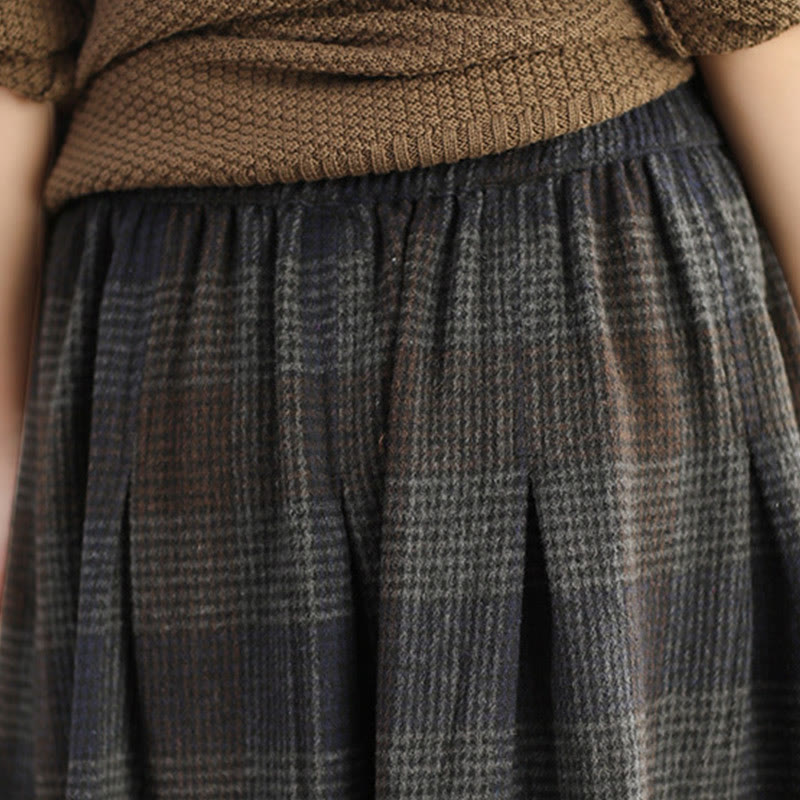 Jupe d'hiver thermique en coton à carreaux pour femme Buddha Stones, longueur 7-8, avec poches - image 23