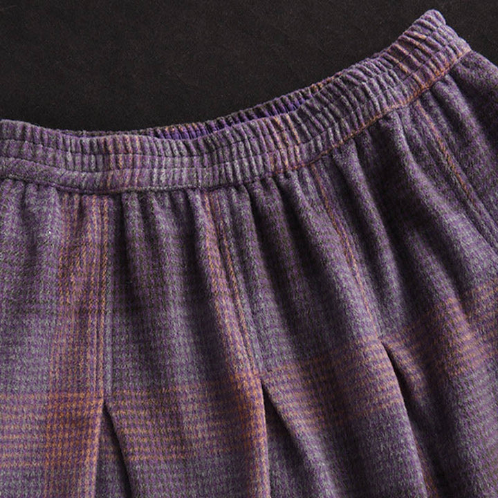 Jupe d'hiver thermique en coton à carreaux pour femme Buddha Stones, longueur 7-8, avec poches - image 7