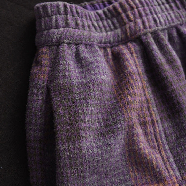 Jupe d'hiver thermique en coton à carreaux pour femme Buddha Stones, longueur 7-8, avec poches - image 5