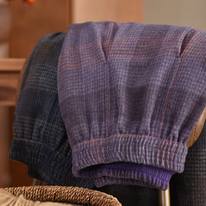 Jupe d'hiver thermique en coton à carreaux pour femme Buddha Stones, longueur 7-8, avec poches - image 4