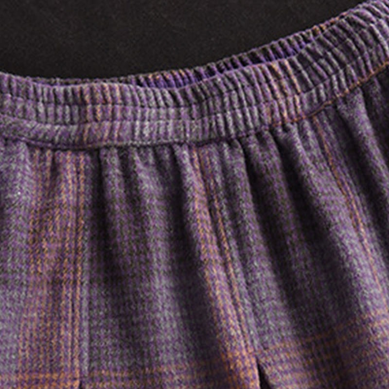 Jupe d'hiver thermique en coton à carreaux pour femme Buddha Stones, longueur 7-8, avec poches - image 6