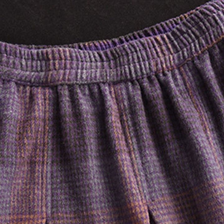 Jupe d'hiver thermique en coton à carreaux pour femme Buddha Stones, longueur 7-8, avec poches - image 6