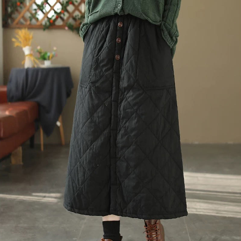 Jupe thermique rembourrée en coton uni pour femme Buddha Stones, longueur 7-8, avec poches - image 11