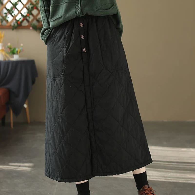 Jupe thermique rembourrée en coton uni pour femme Buddha Stones, longueur 7-8, avec poches - image 10