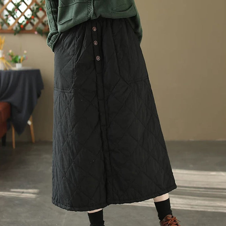 Jupe thermique rembourrée en coton uni pour femme Buddha Stones, longueur 7-8, avec poches - image 10