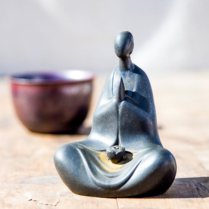 Statue de Buddha Stones, faite à la main, sans forme, en résine moulée rouillée et poudre de fer, 11,5 x 9 x 6,5 cm - image 2