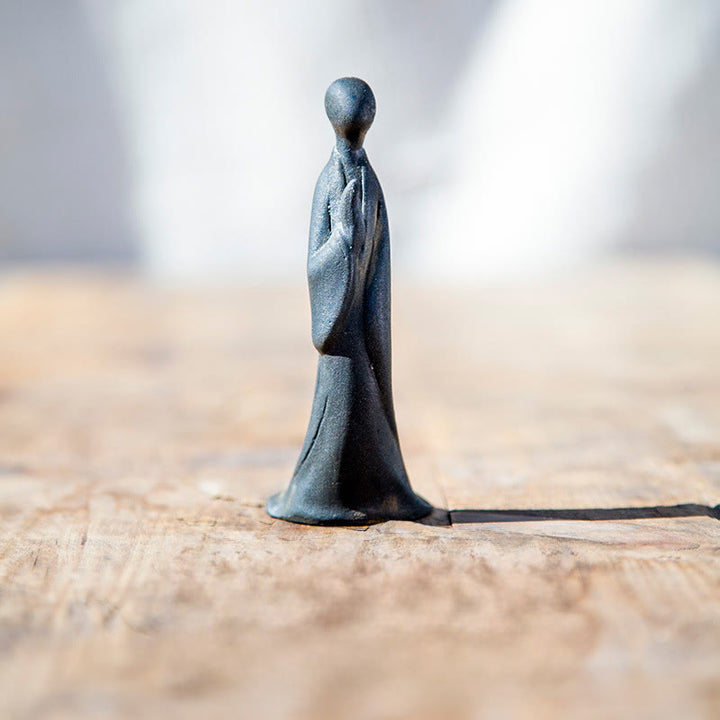 Statue de Buddha Stones en pierre, faite à la main, informe, en poudre de fer et résine rouille. Décoration - Bouddha 11*4*5 cm - image 0