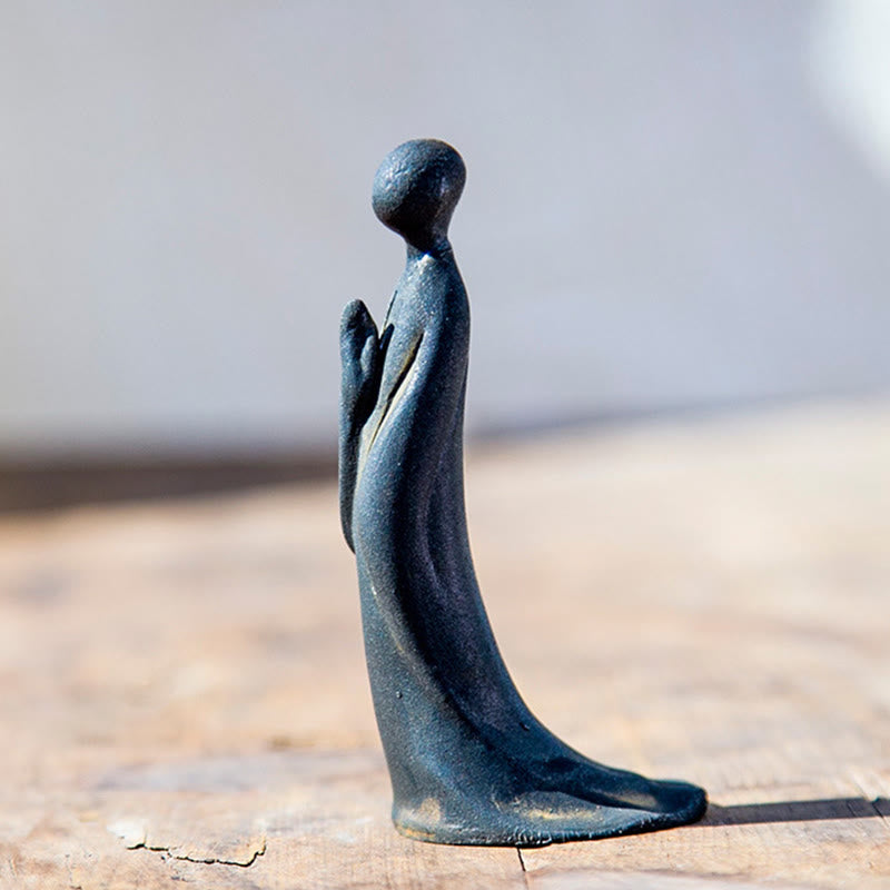 Statue de Buddha Stones en pierre, faite à la main, informe, en poudre de fer et résine rouille. Décoration - image 1