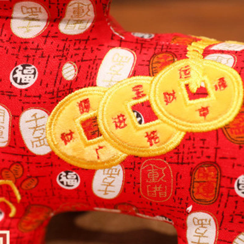 Buddha Stones, pièces de cuivre de l'année du Cheval, poupée en peluche, décoration intérieure - image 5