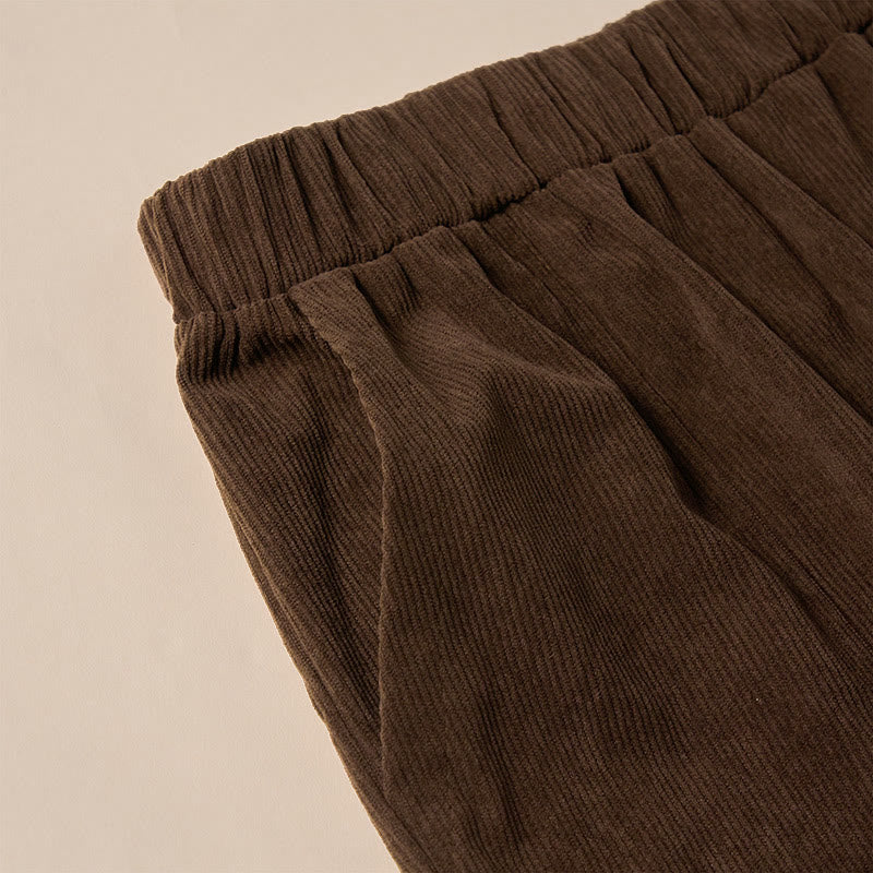 Pantalon en velours côtelé uni Buddha Stones pour femme, avec poches - image 7