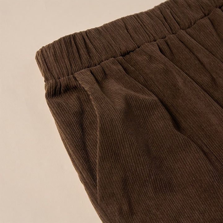 Pantalon en velours côtelé uni Buddha Stones pour femme, avec poches - image 6