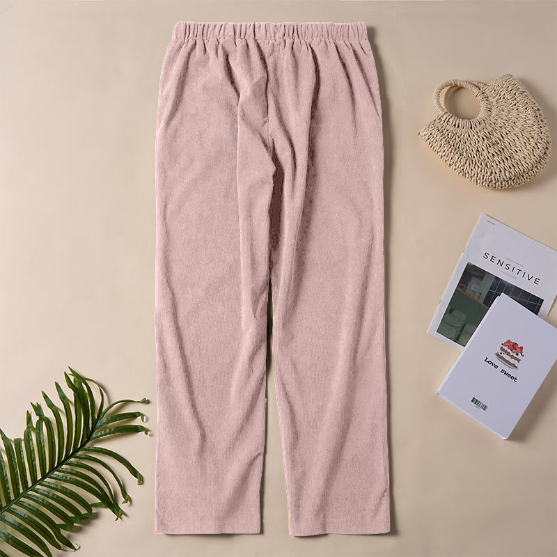 Pantalon en velours côtelé uni Buddha Stones pour femme, avec poches - image 34