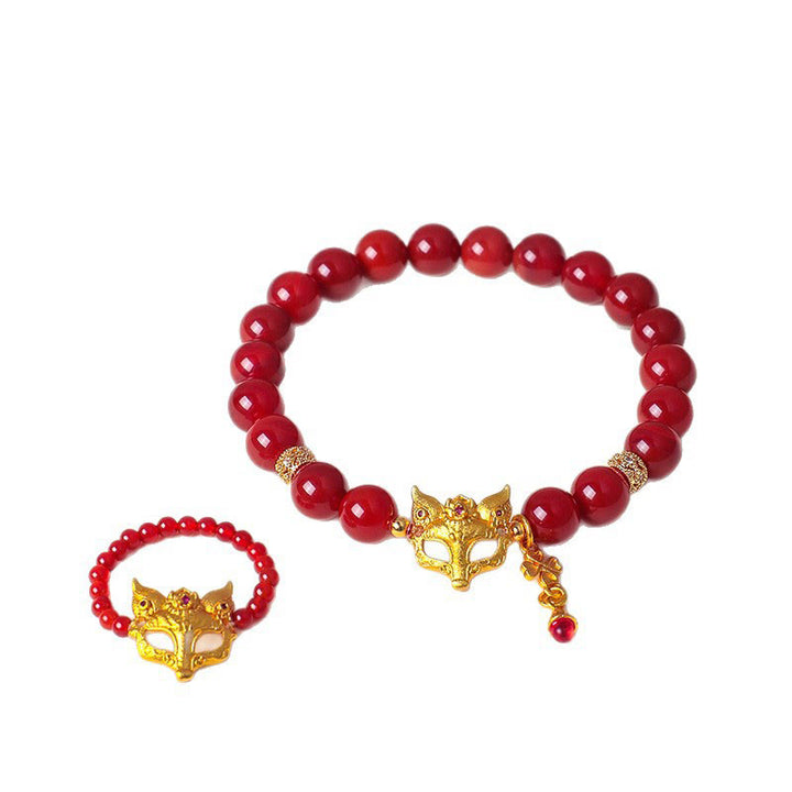Bracelet de réussite en agate rouge du sud à neuf queues et Buddha Stones - image 17