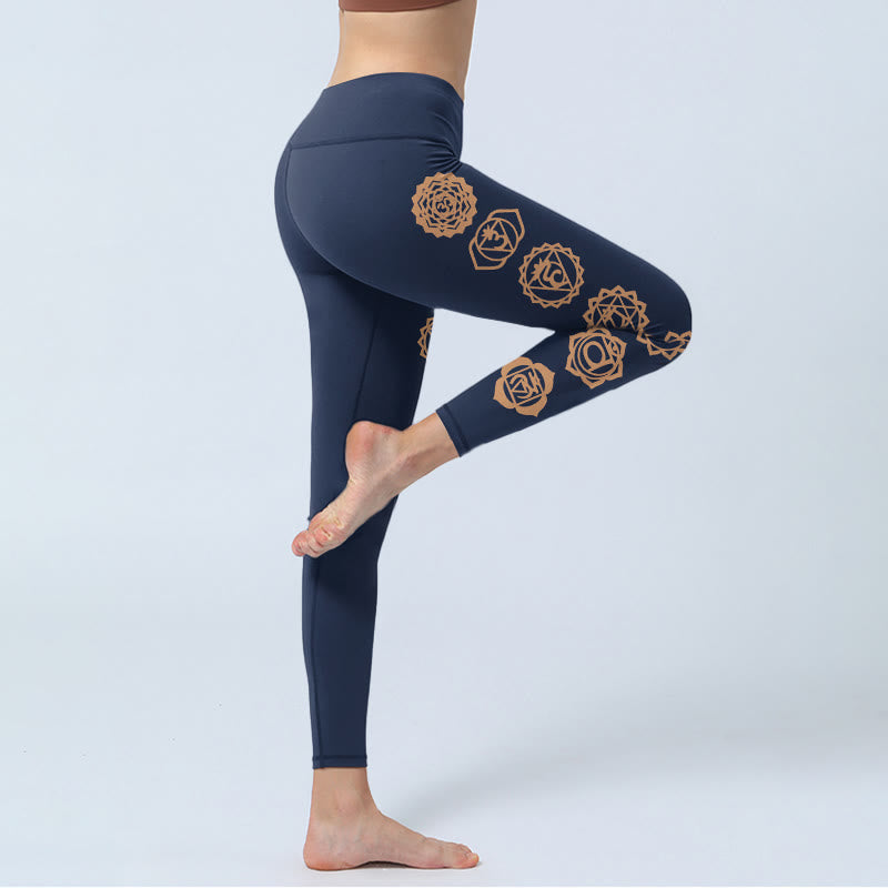Buddha Stones Leggings de sport à motif chakra, pantalon de yoga pour femme - image 3