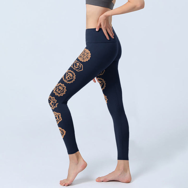 Buddha Stones Leggings de sport à motif chakra, pantalon de yoga pour femme - image 2