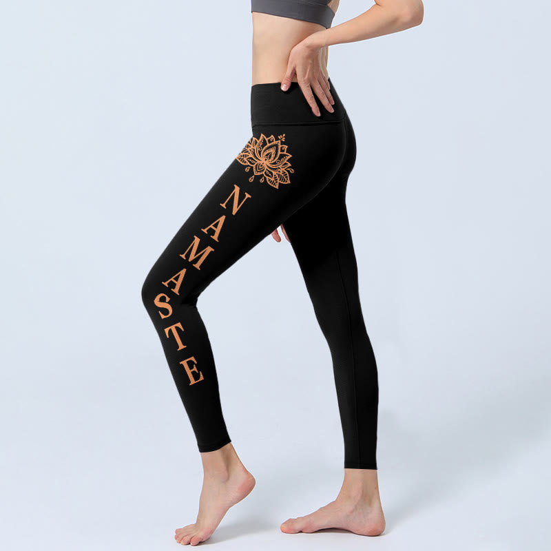 Buddha Stones Leggings de sport Namaste en forme de lotus, pantalon de yoga pour femmes - image 2