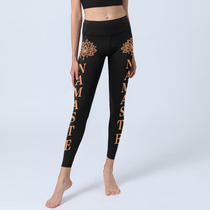 Buddha Stones Leggings de sport Namaste en forme de lotus, pantalon de yoga pour femmes - image 5