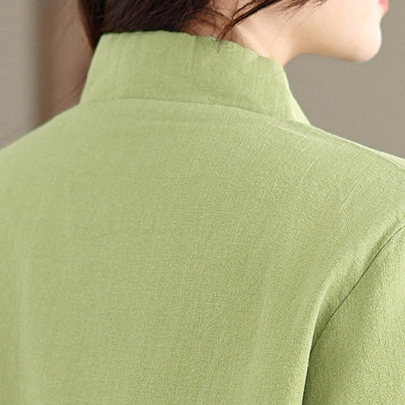 Veste thermique à manches longues pour femme Buddha Stones, en coton uni rembourré, avec boutons et poches - image 22