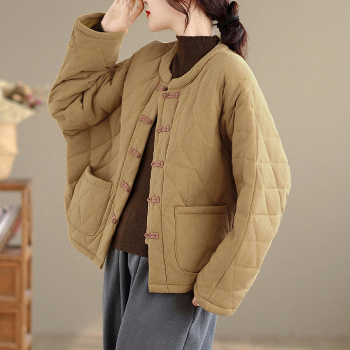 Veste Tai Chi Zen à manches longues et poches pour femme en coton uni Buddha Stones - image 7