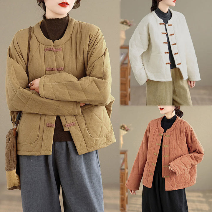 Veste Tai Chi Zen à manches longues et poches pour femme en coton uni Buddha Stones - image 24