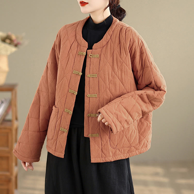 Veste Tai Chi Zen à manches longues et poches pour femme en coton uni Buddha Stones - image 1