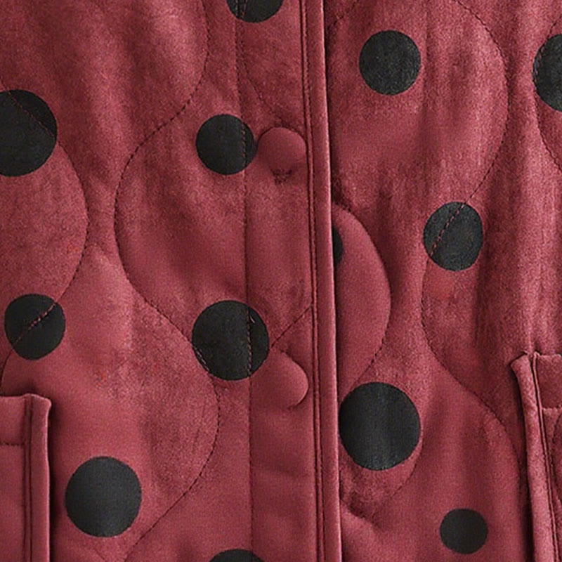 Veste thermique réversible à manches longues en coton à pois pour femme, avec poches, de la marque Buddha Stones - image 12