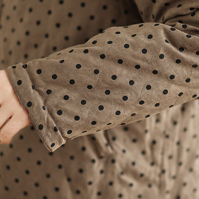 Veste thermique réversible à manches longues en coton à pois pour femme, avec poches, de la marque Buddha Stones - image 10