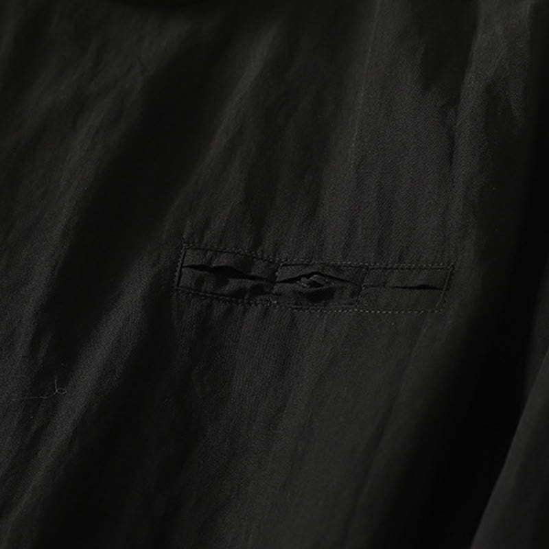 Chemise en coton à manches longues pour femme, ornée de Buddha Stones, col montant et boutons grenouille chinois, design simple. - image 13