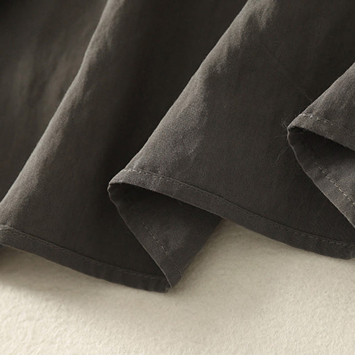 Chemise en coton à manches longues pour femme, ornée de Buddha Stones, col montant et boutons grenouille chinois, design simple. - image 10