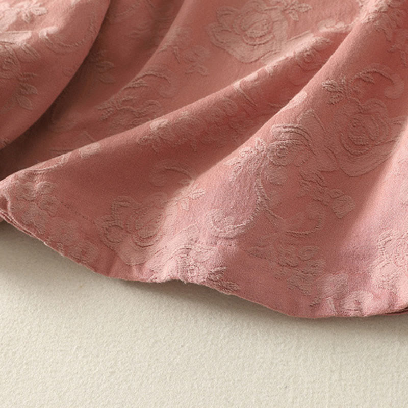 Chemise à manches longues en coton zen pour femme, motif jacquard uni de printemps avec Buddha Stones - image 18