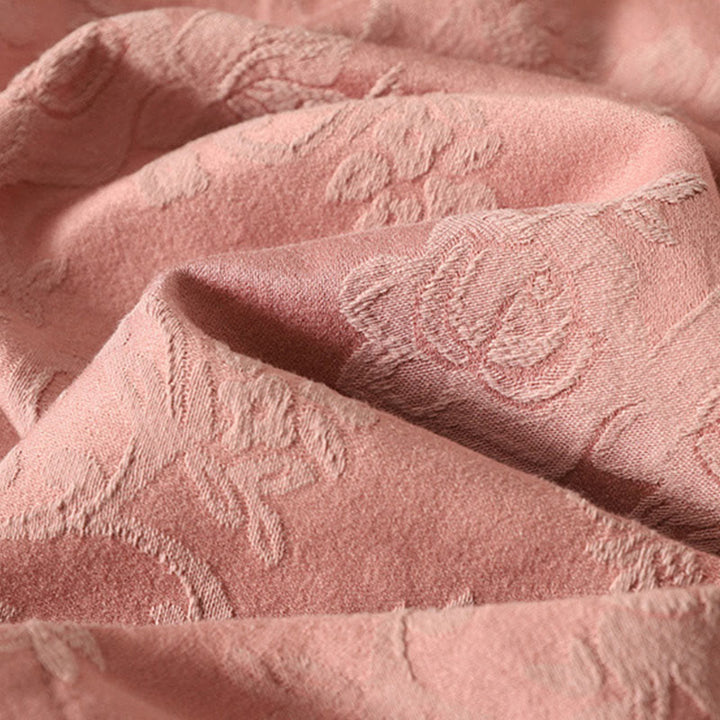 Chemise à manches longues en coton zen pour femme, motif jacquard uni de printemps avec Buddha Stones - image 16