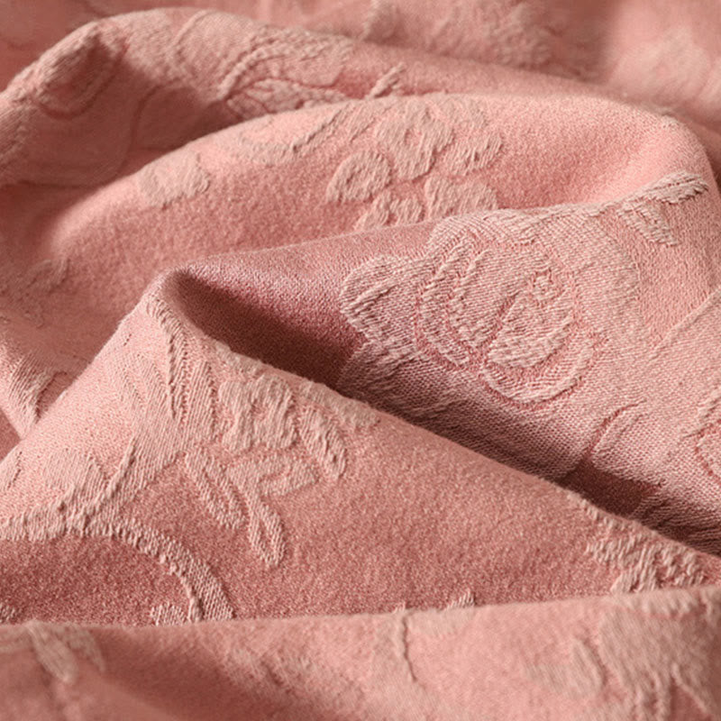 Chemise à manches longues en coton zen pour femme, motif jacquard uni de printemps avec Buddha Stones - image 16