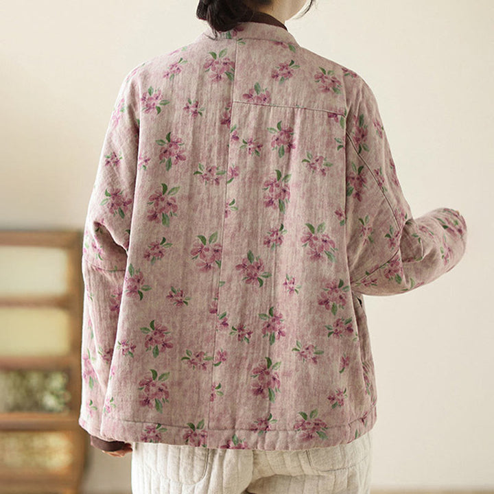Veste thermique à manches longues pour femme Buddha Stones en coton imprimé floral avec poches - image 4