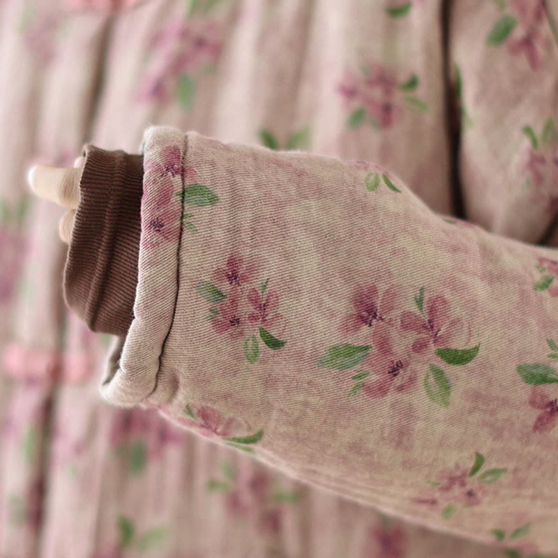 Veste thermique à manches longues pour femme Buddha Stones en coton imprimé floral avec poches - image 8