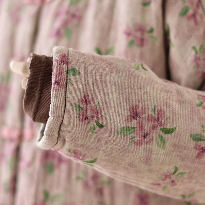 Veste thermique à manches longues pour femme Buddha Stones en coton imprimé floral avec poches - image 8