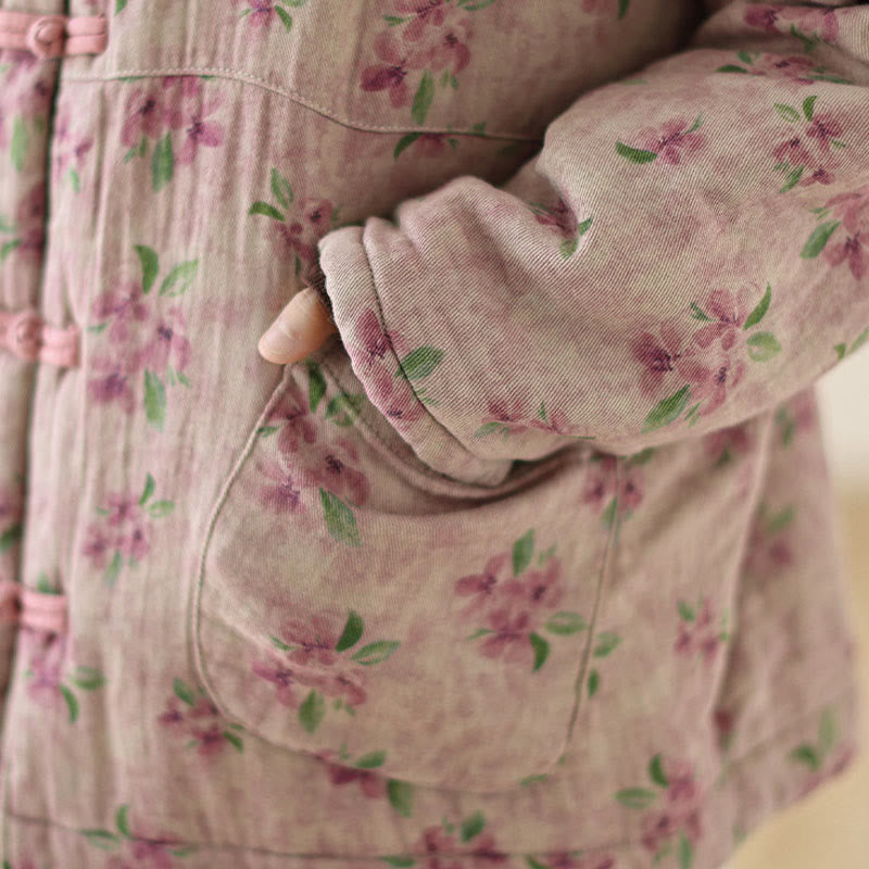 Veste thermique à manches longues pour femme Buddha Stones en coton imprimé floral avec poches - image 9