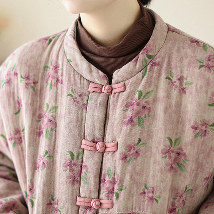 Veste thermique à manches longues pour femme Buddha Stones en coton imprimé floral avec poches - image 5