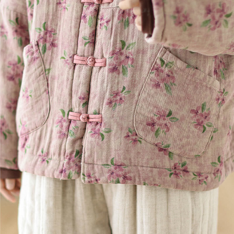 Veste thermique à manches longues pour femme Buddha Stones en coton imprimé floral avec poches - image 10