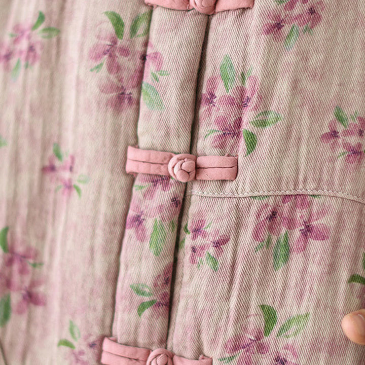 Veste thermique à manches longues pour femme Buddha Stones en coton imprimé floral avec poches - image 6